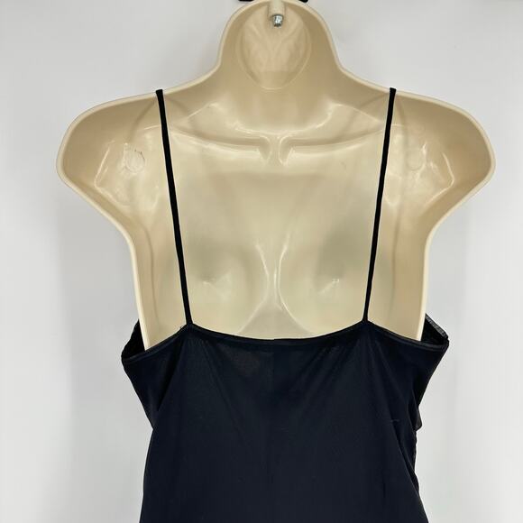 Vintage Y2K Black Cami Asymmetrical Slip Dress S Beaded Fairy Goth Whimsigoth - Picture 8 of 13